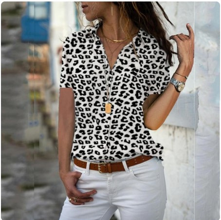 Naujo modelio dabartiniai moteriški marškiniai su gėlių motyvais