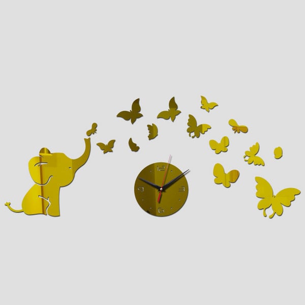 Sieniniai laikrodžiai „Pasidaryk pats“ Veidrodis Akrilo Medžiagos Lipdukas Drugelis Dekoratyvinis Laikrodis Geometrinis Trumpas Stilius Kvarcas