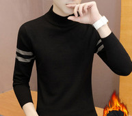 Ανδρικό πουλόβερ φθινοπώρου-χειμώνα με γιακά και φόδρα 