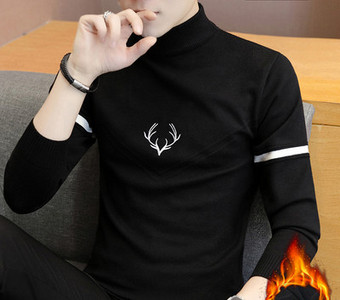 Ανδρικό πουλόβερ φθινοπώρου-χειμώνα με γιακά και φόδρα 