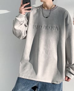 Ανδρικό μακρυμάνικο πουλόβερ με γράμματα