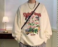 Ανδρικό πουλόβερ με στάμπα και φόδρα