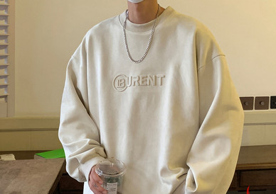 Ανδρικό πουλόβερ φαρδύ μοντέλο με επιγραφή