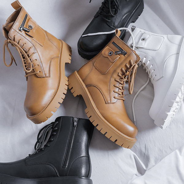 Vīriešu kurpes ar raupju zoli un aizdari - rāvējslēdzēju un šņorēm