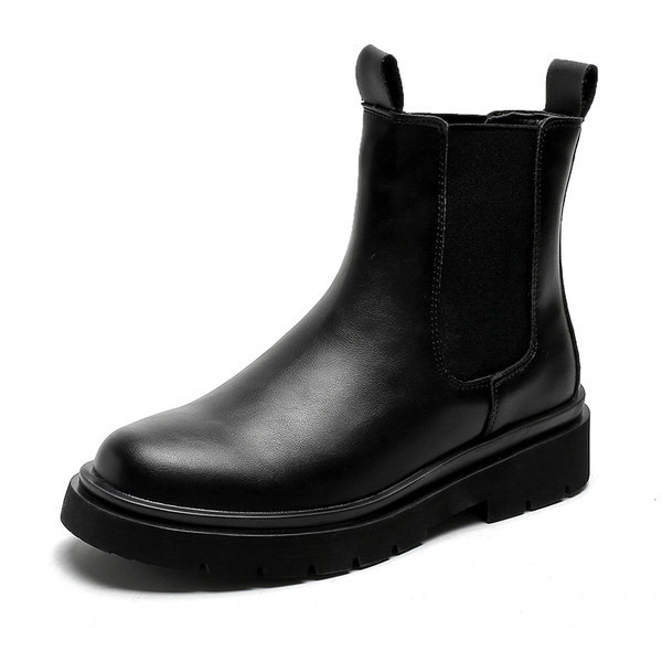 Jauna modeļa ādas vīriešu zābaki melnā krāsā