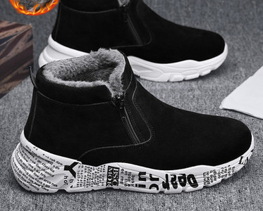 Silti vīriešu zābaki no eko zamšādas ar rāvējslēdzēju