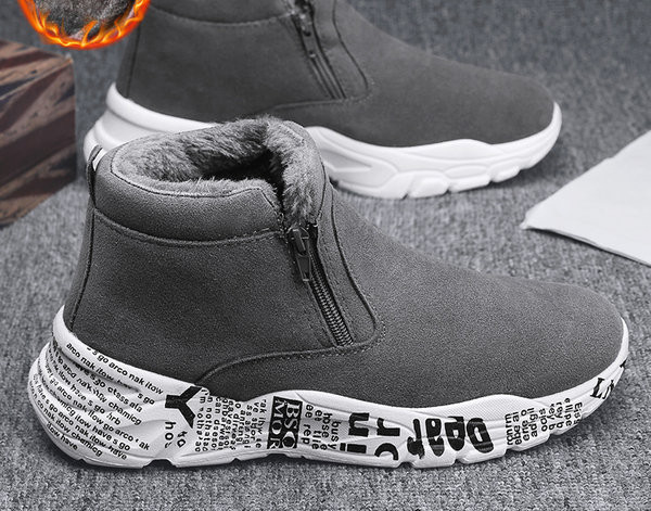 Silti vīriešu zābaki no eko zamšādas ar rāvējslēdzēju