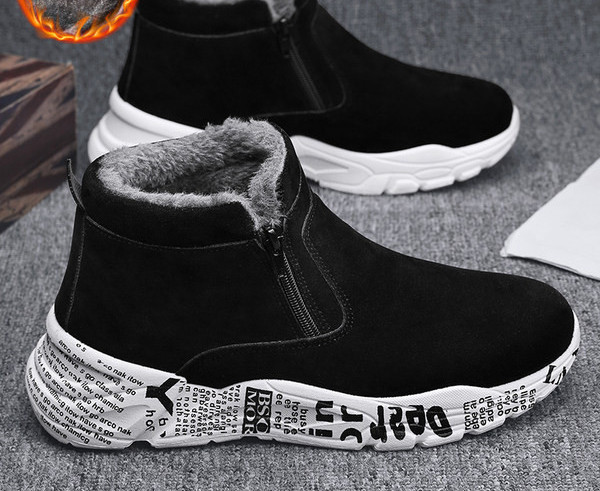 Silti vīriešu zābaki no eko zamšādas ar rāvējslēdzēju