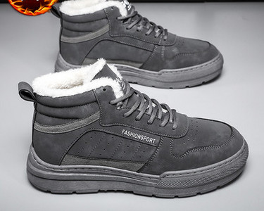 Muške čizme od eko brušene kože s toplom postavom