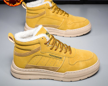 Muške čizme od eko brušene kože s toplom postavom