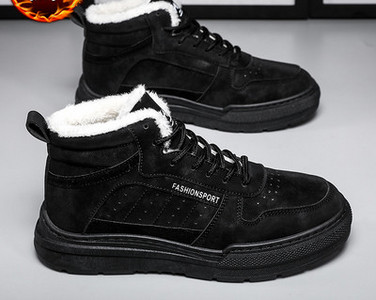 Muške čizme od eko brušene kože s toplom postavom