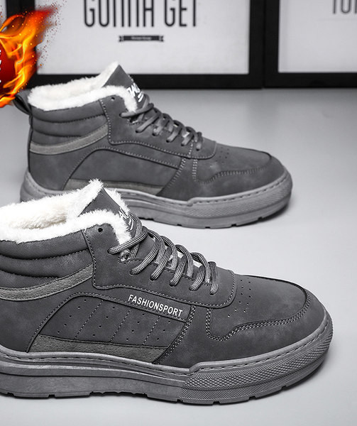 Muške čizme od eko brušene kože s toplom postavom