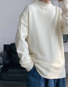 Ikdienas džemperis ar augstu apkakli vīriešiem