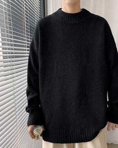 Ikdienas džemperis ar augstu apkakli vīriešiem