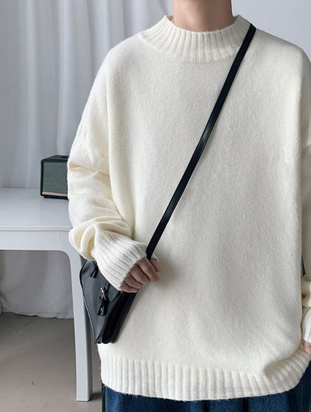 Ikdienas džemperis ar augstu apkakli vīriešiem