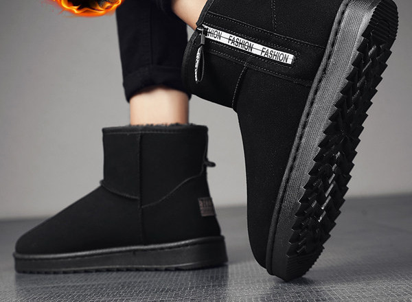 Ανδρικές οικολογικές σουέτ μπότες με ζεστή φόδρα και λογότυπο