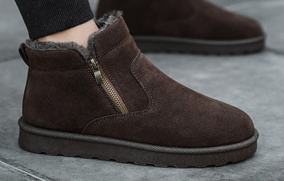 Ανδρικά μποτάκια με εσωτερικό προς τα κάτω και φερμουάρ