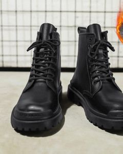 Ανδρικές μπότες από οικολογικό δέρμα με ζεστή φόδρα - δύο μοντέλα