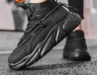 Muške zimske cipele od eko kože sa grubim đonom i vezicama