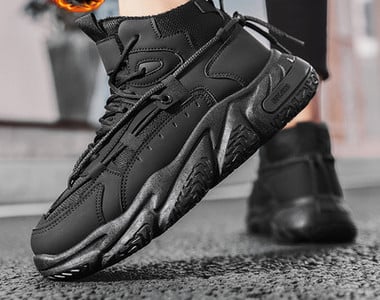 Muške zimske cipele od eko kože sa grubim đonom i vezicama