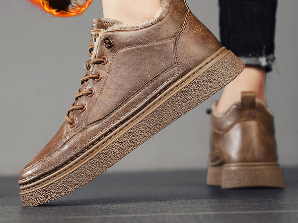 Χειμερινά ανδρικά μποτάκια με φόδρα και κορδόνια