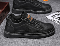 Vīriešu ziemas apavi no eko ādas ar plakanu zoli