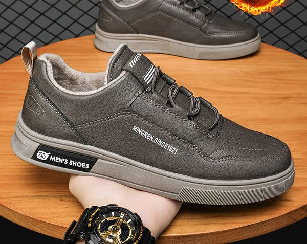 Muške zimske cipele od eko kože sa natpisom i toplom postavom