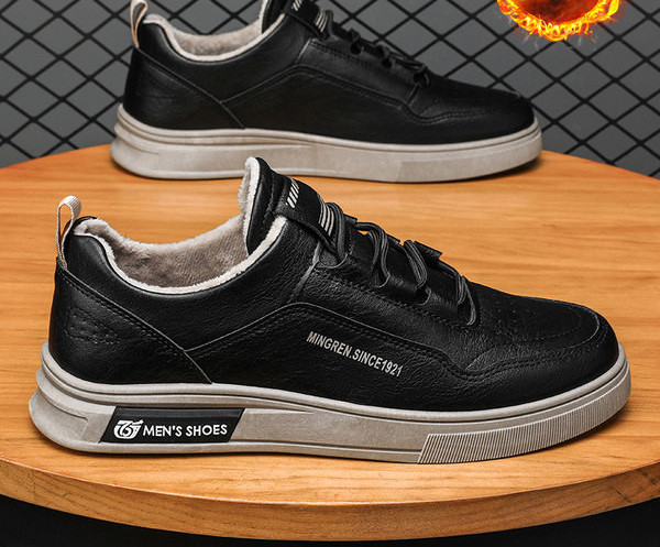 Muške zimske cipele od eko kože sa natpisom i toplom postavom