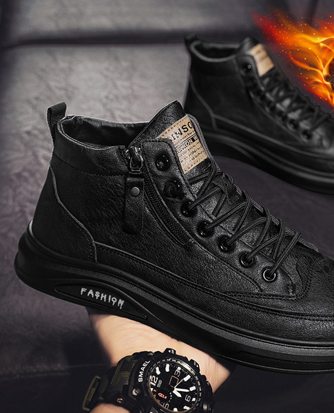 Χειμερινά ανδρικά παπούτσια από οικολογικό δέρμα με ζεστή φόδρα