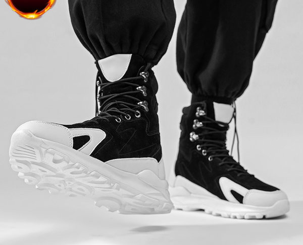 Muške zimske čizme s vezicama i postavom