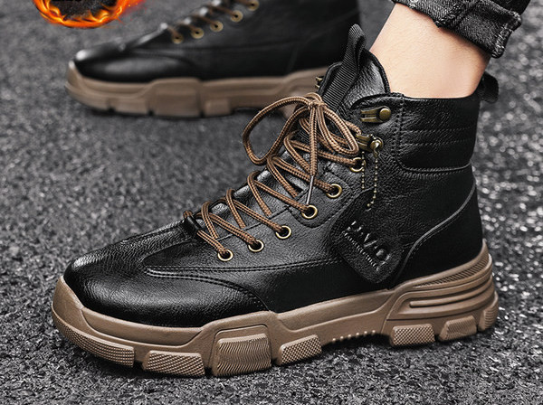 Αδιάβροχα χειμερινά ανδρικά μποτάκια από οικολογικό δέρμα