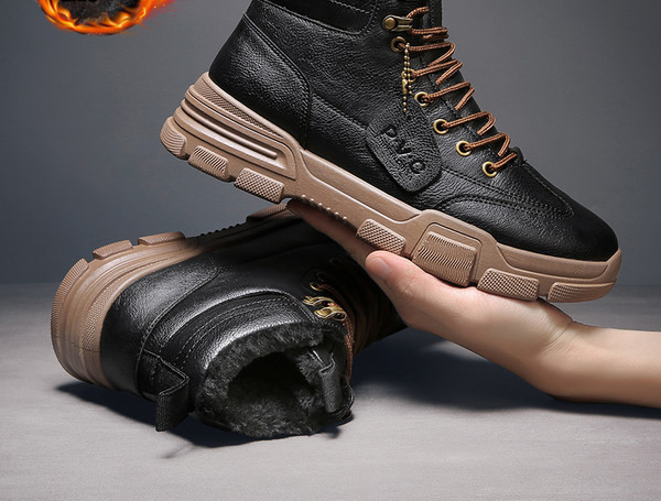 Αδιάβροχα χειμερινά ανδρικά μποτάκια από οικολογικό δέρμα