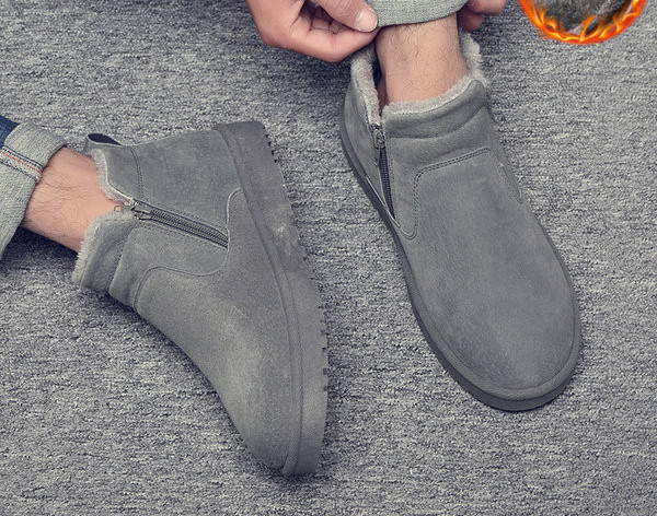 Χειμερινά ανδρικά μποτάκια με φόδρα και φερμουάρ