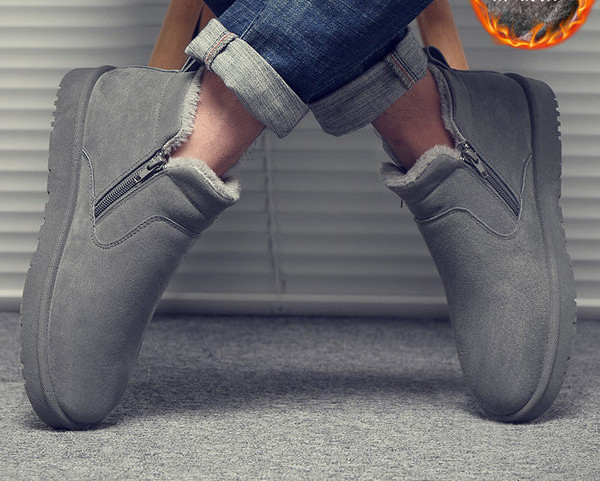 Χειμερινά ανδρικά μποτάκια με φόδρα και φερμουάρ