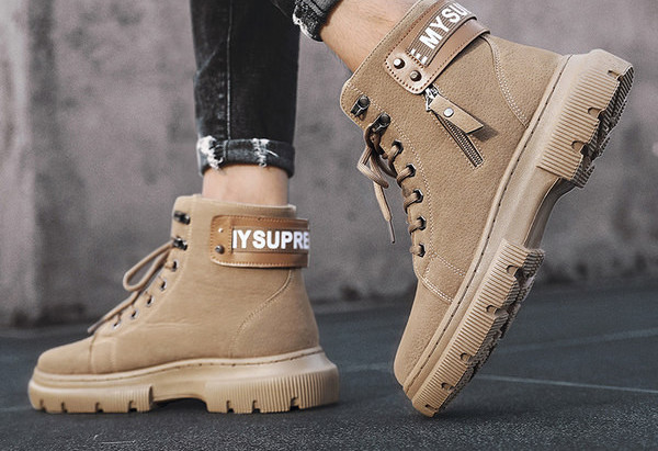 Podstavljene kožne cipele s patentnim zatvaračem i natpisom za muškarce