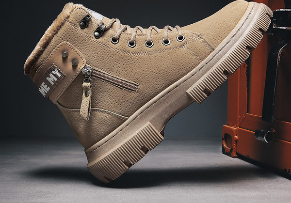 Podstavljene kožne cipele s patentnim zatvaračem i natpisom za muškarce