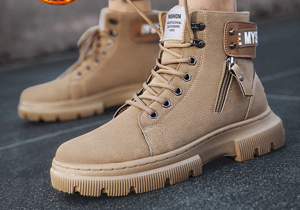 Podstavljene kožne cipele s patentnim zatvaračem i natpisom za muškarce