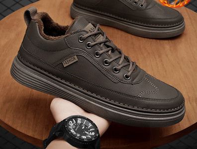 Χειμερινά ανδρικά παπούτσια με φλις φόδρα και επιγραφή