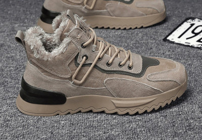 Ανδρικά χειμερινά παπούτσια - με επίπεδη σόλα και κορδόνια