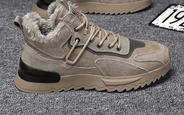 Ανδρικά χειμερινά παπούτσια - με επίπεδη σόλα και κορδόνια