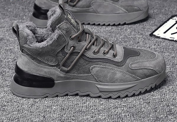 Ανδρικά χειμερινά παπούτσια - με επίπεδη σόλα και κορδόνια