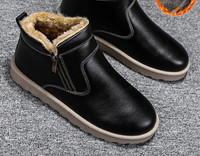 Χειμερινές ανδρικές μπότες με φόδρα - μαύρο και γκρι χρώμα