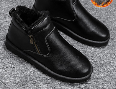 Χειμερινές ανδρικές μπότες με φόδρα - μαύρο και γκρι χρώμα