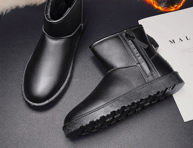 Ανδρικά μποτάκια με φόδρα και φερμουάρ