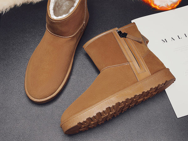 Ανδρικά μποτάκια με φόδρα και φερμουάρ