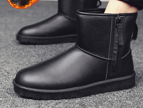 Ανδρικά μποτάκια με φόδρα και φερμουάρ