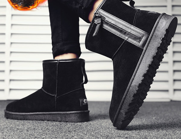 Ανδρικά μποτάκια με φόδρα και φερμουάρ