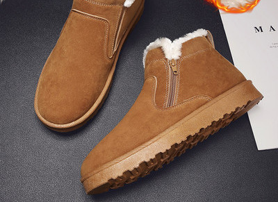 Ανδρικά μποτάκια με φόδρα και φερμουάρ