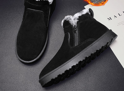 Ανδρικά μποτάκια με φόδρα και φερμουάρ