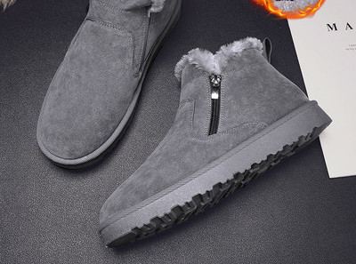 Ανδρικά μποτάκια με φόδρα και φερμουάρ